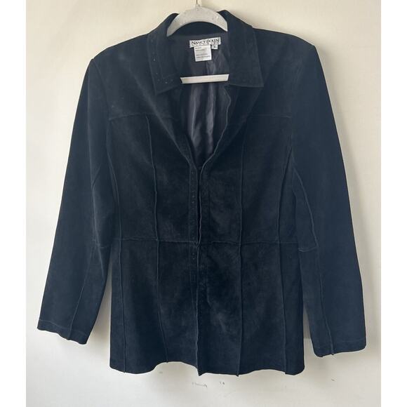 VTG Nancy Bolen City Girl Suede Jacket Sm Womens Leather Boho Black Whimisgoth - Picture 2 of 16